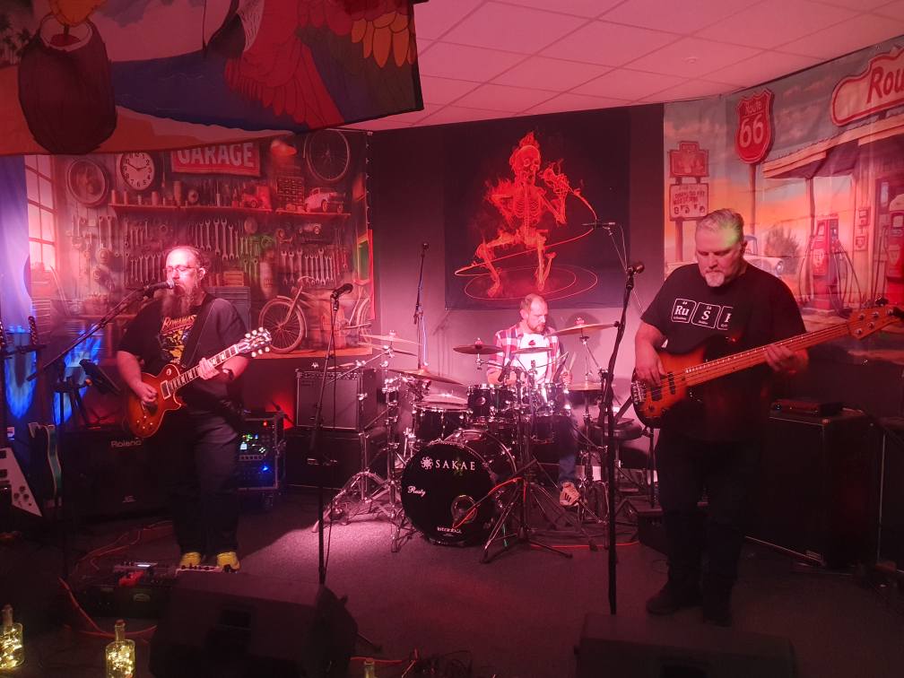 The Joe Green Band on stage wide shot